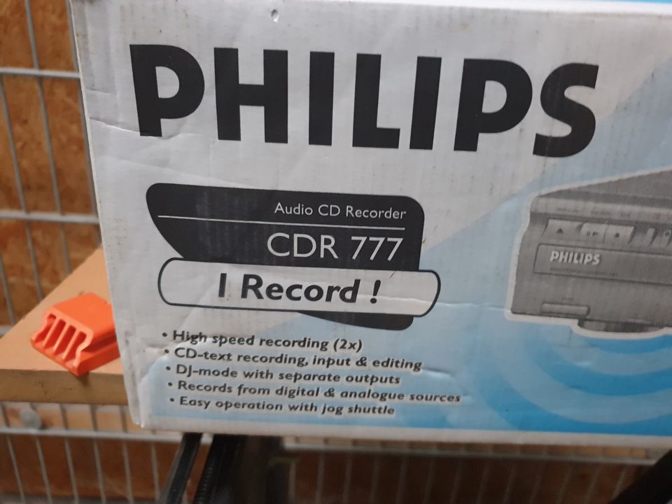 PHILIPS CDR 777 Audio CD Recorder NEU Unbenutzt SELTEN!! in Speyer