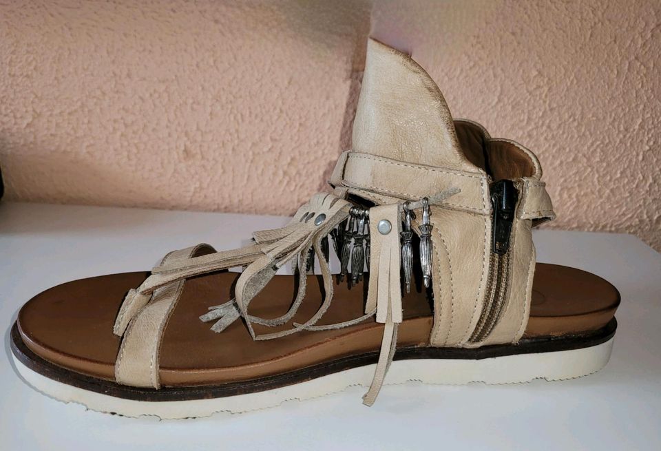 Maca Kitzbühel, beige Leder Sandalen, Gr 39, NEU in Düsseldorf