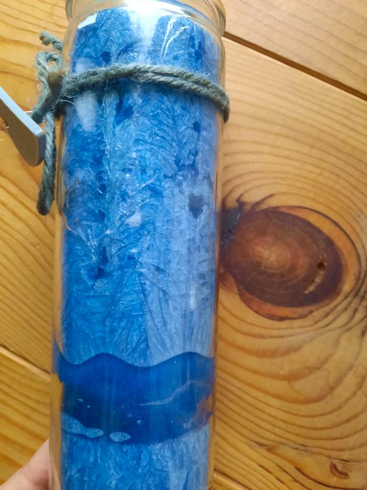 Kerze Glas/blau Handmade aus Fischerhude in Ganderkesee