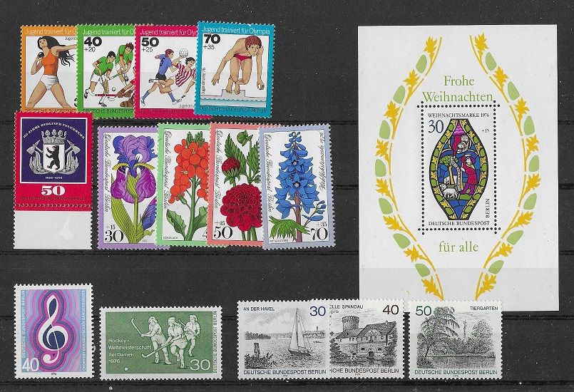 Briefmarken Berlin postfrisch 1976 und Zuschlagsmarken 1964-66 in Düsseldorf