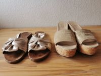 2 Paar Mules Pantoffeln Wedges Gr. 40 made in Italy gold beige Baden-Württemberg - Singen Vorschau