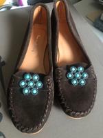 Nubuk Ballerinas mit blauem Schmuckstein Hessen - Hanau Vorschau