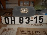 Original DDR Nummernschild mit Stempel und NVA Wintermütze Hessen - Friedewald Vorschau