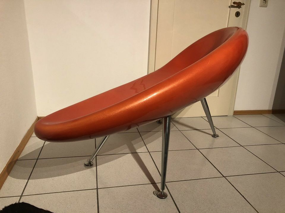 70er Jahre Space Age Design Couch Möbel Objekt UFO Orange in Freiburg im Breisgau