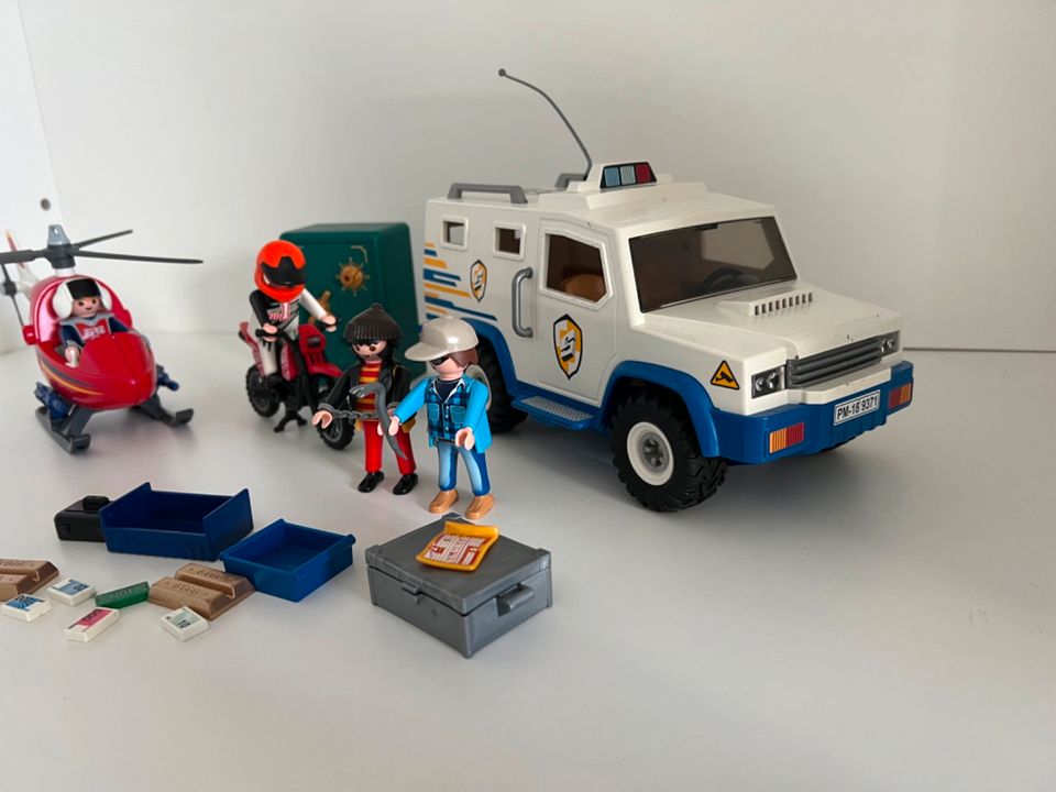 PlayMobil Geldtranaporter Diebe Feuerwehr Hunschrauber Ostern in Castrop-Rauxel