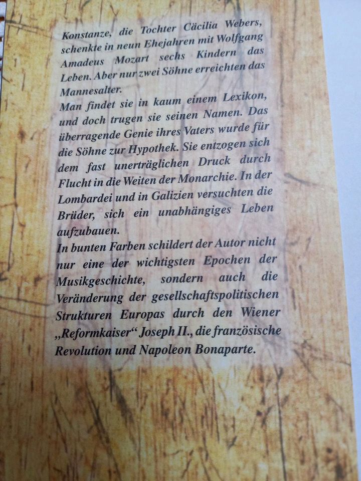 Buch Roman Mozart -  vergessene Söhne in Langenfeld