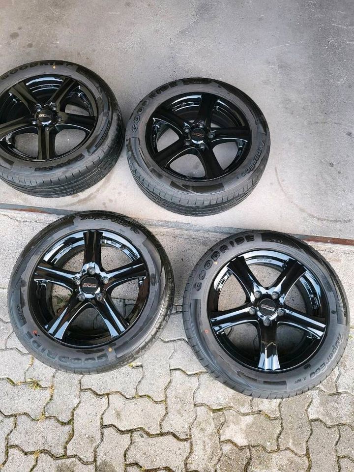 VW Alufelgen mit Sommerreifen 5x112 in Wellendingen