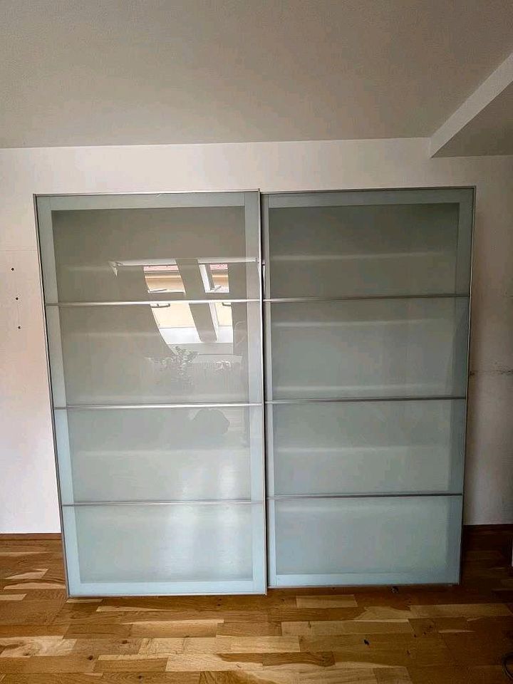 IKEA PAX Schiebetür Frostglas Alu 200x236 inkl Dämpfer Komplement in Hanau