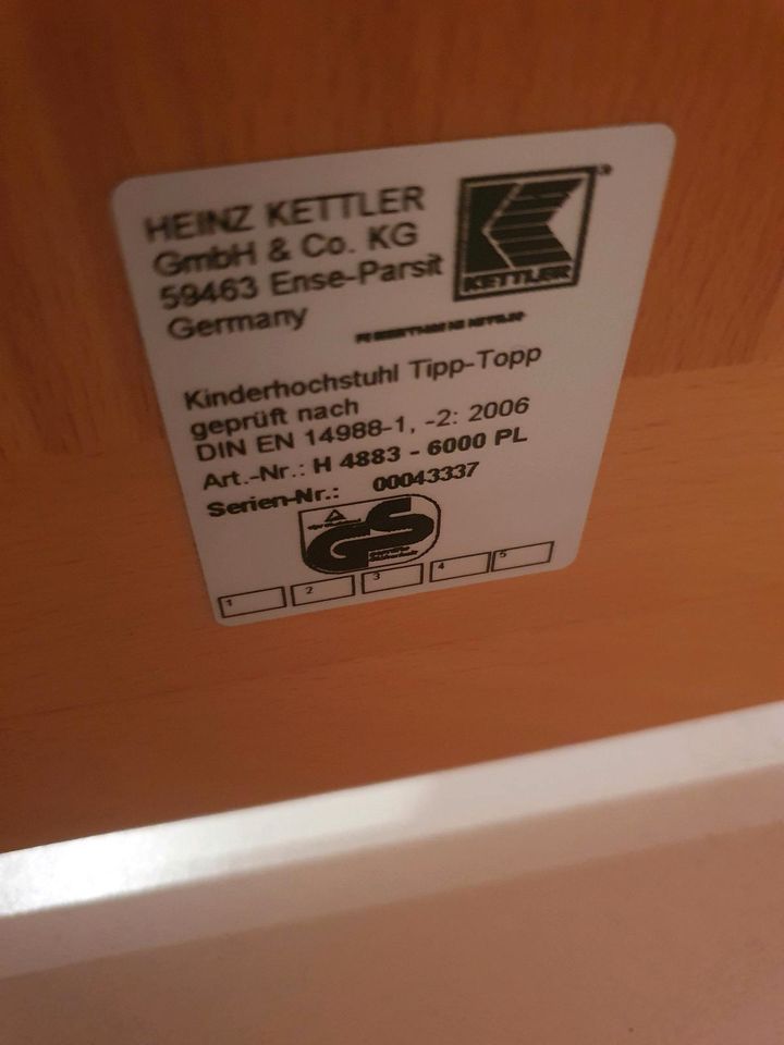 Kinderhochstuhl von Heinz Kettler in Brüggen