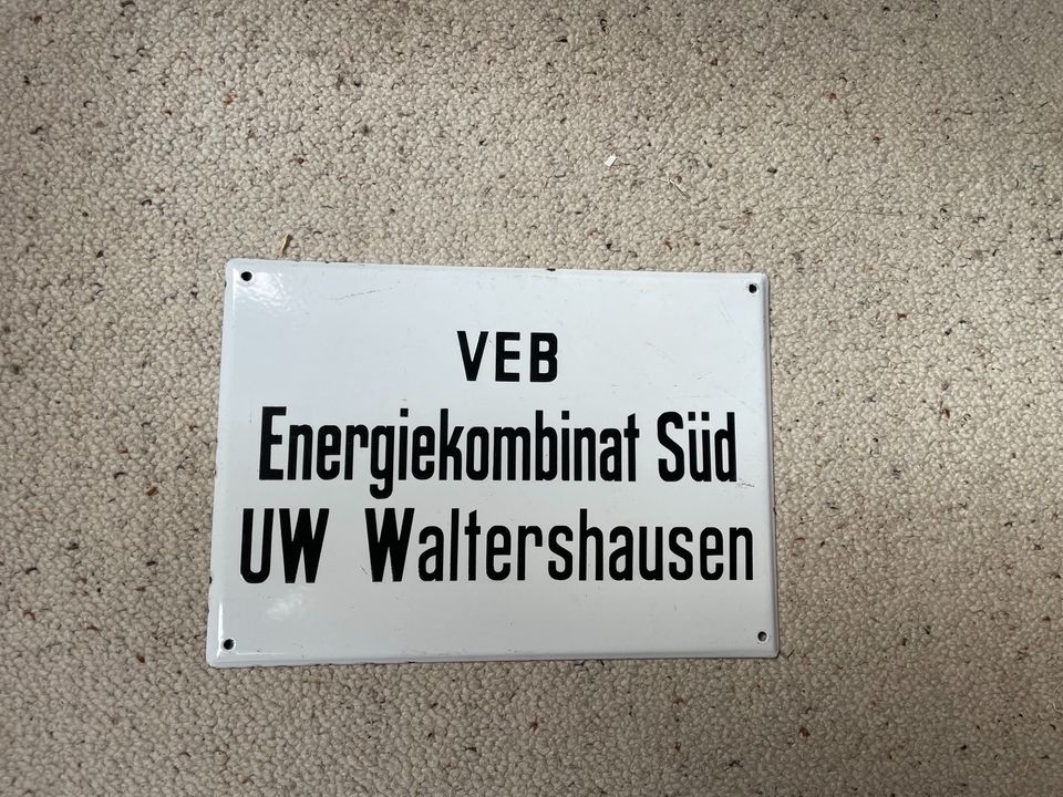 Email Emailleschild DDR VEB Energiekombinat Sozialismus in Pohlheim