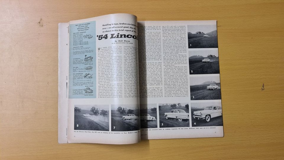 Motor Trend Magazin August 1954 / Lincoln, Chevrolet, Dodge in Besigheim