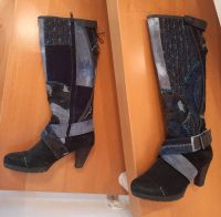 Högl hohe Stiefel Patchwork blau gemustert Größe 37,5 *TOP Bayern - Regensburg Vorschau