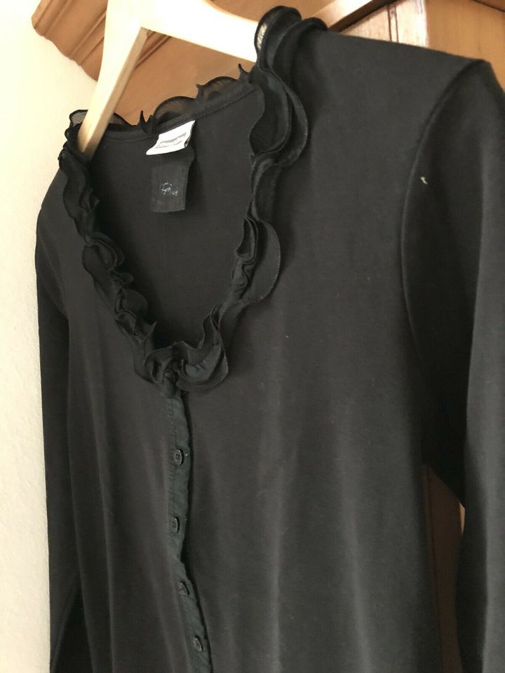 Street one❤️Rüschen Jacke Pulli schwarz Basic Shirt 38 M in Nottuln