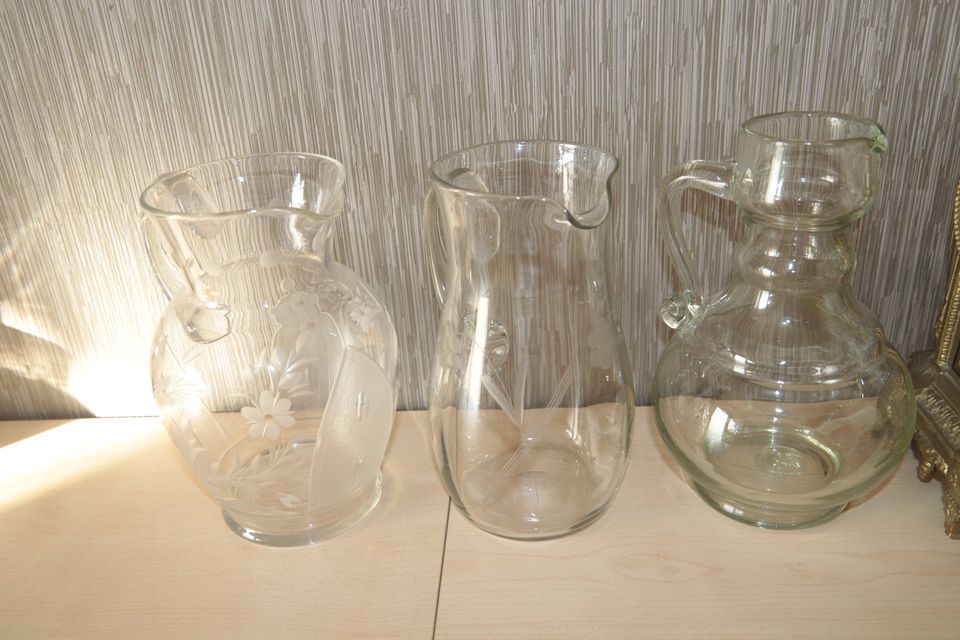 Trödel Shabby chic Alte Fläschchen mit Stopfen Flaschen Glas Krug in Berglen