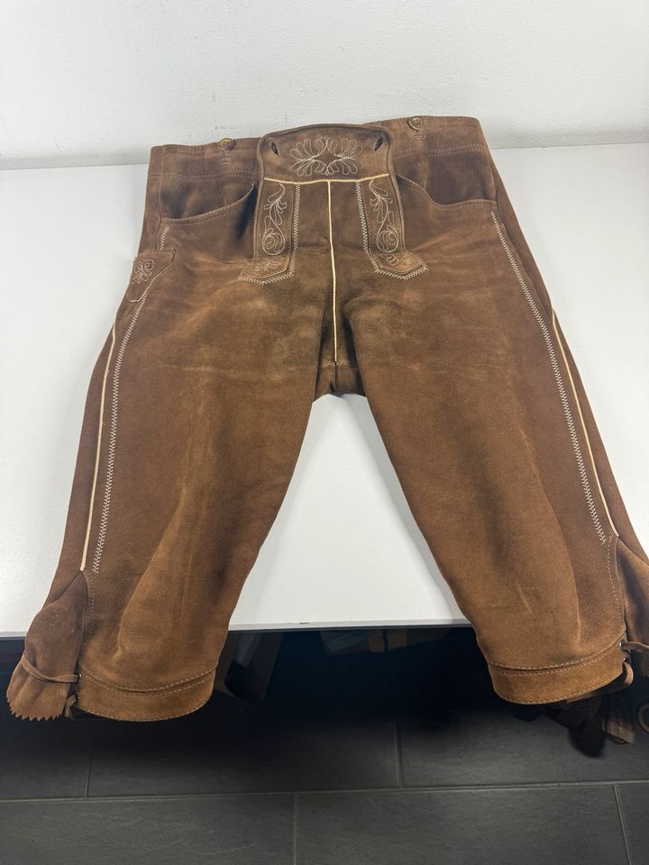 Distler Kniebundhose Lederhose mit Hosenträger Gr.50 in Waldkraiburg