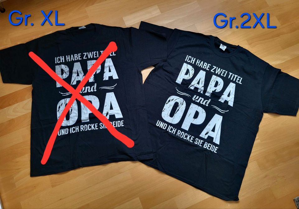 T-Shirt Papa und Opa  XXL in Blaustein