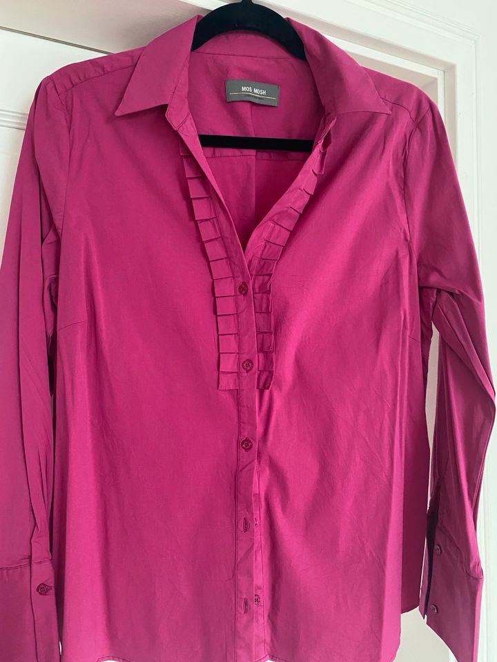 MOS MOSH Bluse mit Rüschen, Fuchsia, Gr L in Stadtlohn