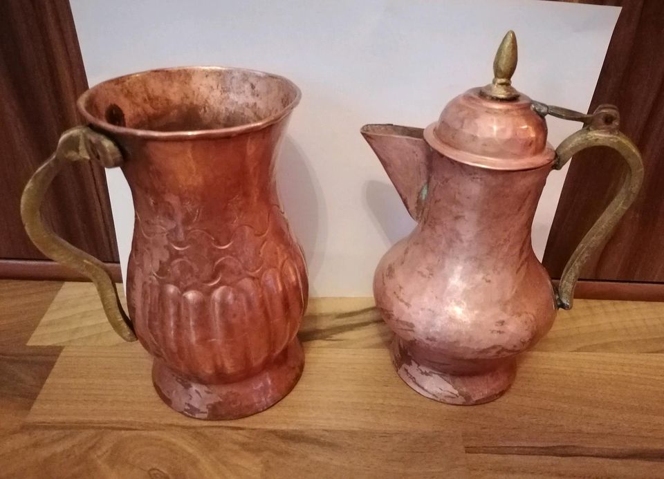 Kupferkanne, Kupfer Vase 70er Jahre in Hamburg