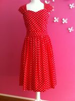 Retro Vintage Kleid rot mit Polkadots Bayern - Gröbenzell Vorschau