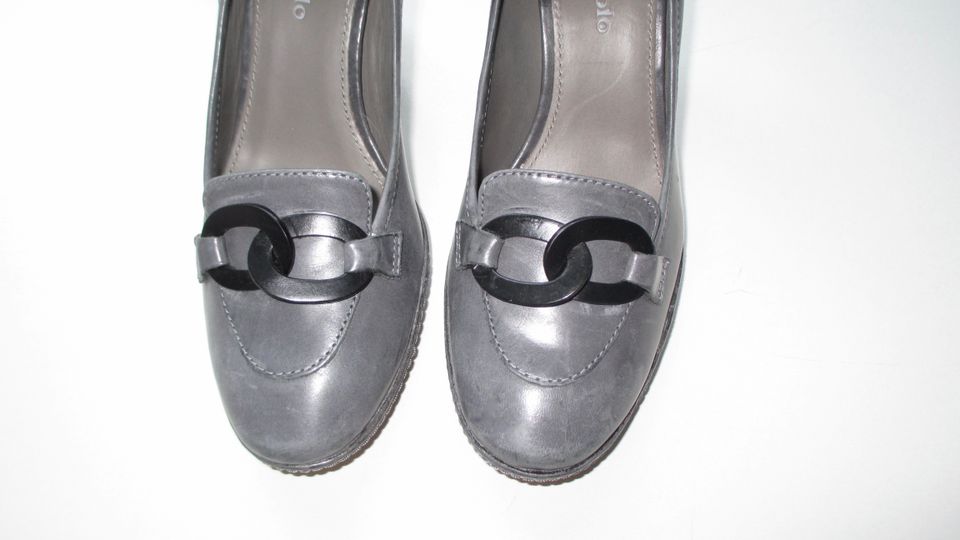 MARC O'POLO Pumps Plateau-Pumps Mid Heels grau Leder neuw. Gr.39 in Berlin