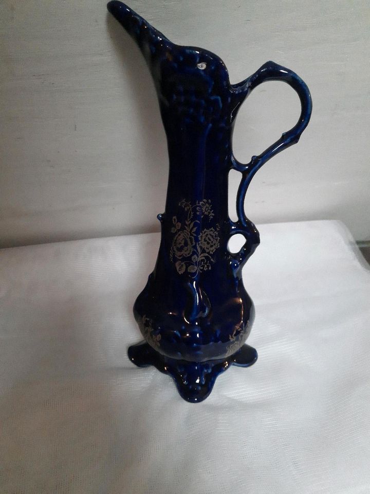 Blumenvase / Vase / Kännchen 100% Cobalt dunkel blau in Unterweißbach