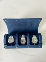 3er Uhrenrolle Echtleder navyblue für bspw. IWC Omega Rolex Tudor Hessen - Bad Soden am Taunus Vorschau