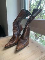 Vintage Brown Leather Heeled Boots Kr. Dachau - Dachau Vorschau