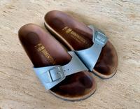 Silberne Birkenstock Madrid Birko-Flor Sandalen für Sommer Pankow - Weissensee Vorschau