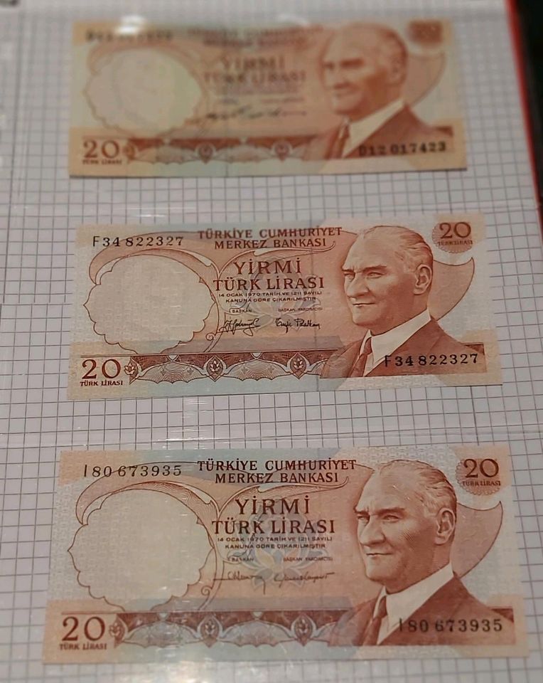 Türkiye / Türkei Geldschein 5x 20 Lira in Wasserliesch