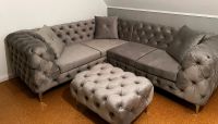 Chesterfield Designer Couchgarnitur Couch Sofa Sessel Hocker Samt Berlin - Hohenschönhausen Vorschau