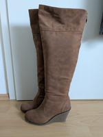Stiefel mit Keilabsatz Overknees Gr.40 super Zustand Baden-Württemberg - Mannheim Vorschau