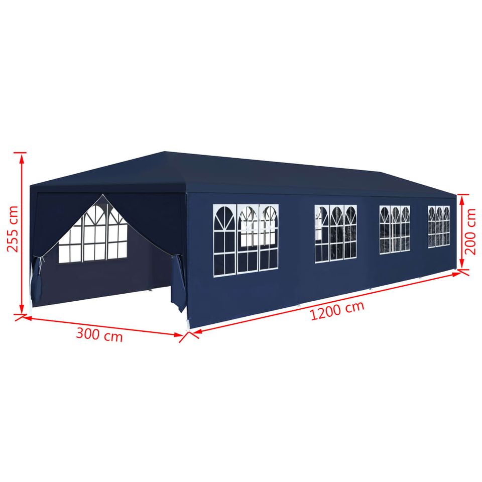 Partyzelt/Pavillon Blau 3x12x2,55 m in Hannover