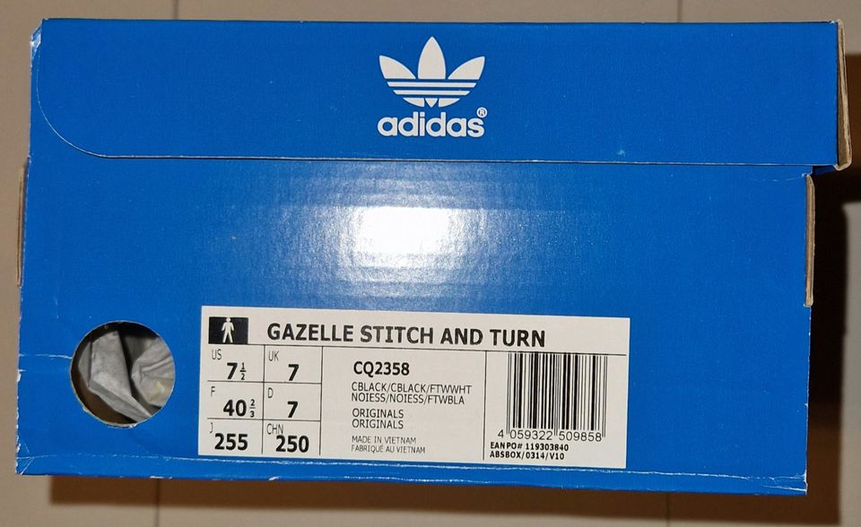 ADIDAS ORIGINALS GAZELLE STITCH AND TURN CQ2358 NEU Gr.: 40 2/3 in Hasselroth