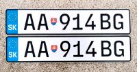 Alte KFZ-KENNZEICHEN NUMMERNSCHILDER Slowakei license plate Sachsen-Anhalt - Petersberg (Saalekreis) Vorschau