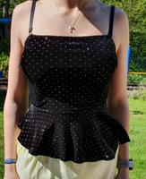 Bershka Schößchentop schwarz mit Glitzer Reißverschluss Peplum 36 Baden-Württemberg - Achern Vorschau