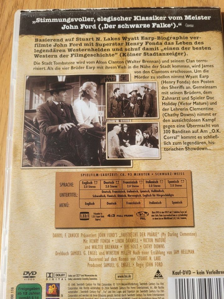 DVD - John Ford - FAUSTRECHT DER PRÄRIE - Henry Fonda in Asendorf (bei Bruchhausen-Vilsen)