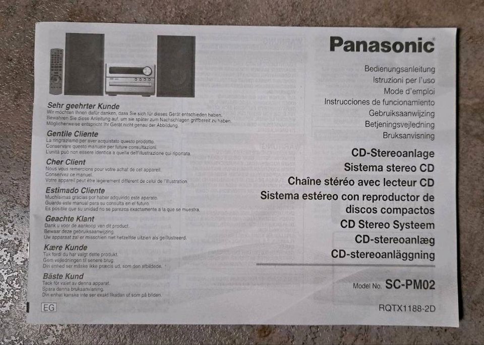 Panasonic Stereoanlage mit Fernbedienung in Hardheim