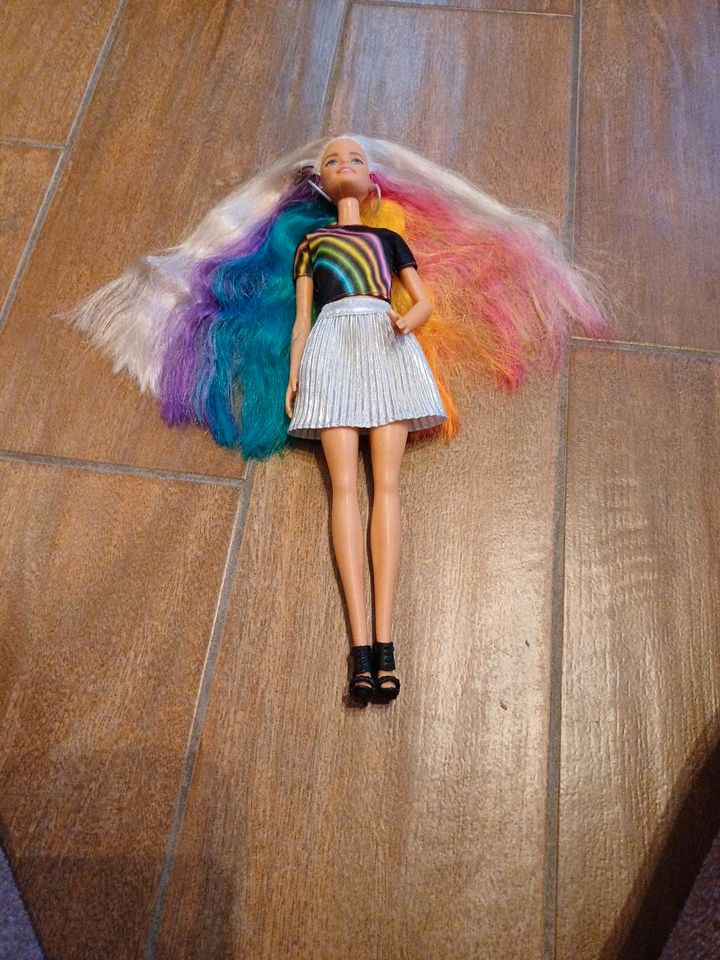 Barbie mit Regenbogenhaaren in Hohenwestedt