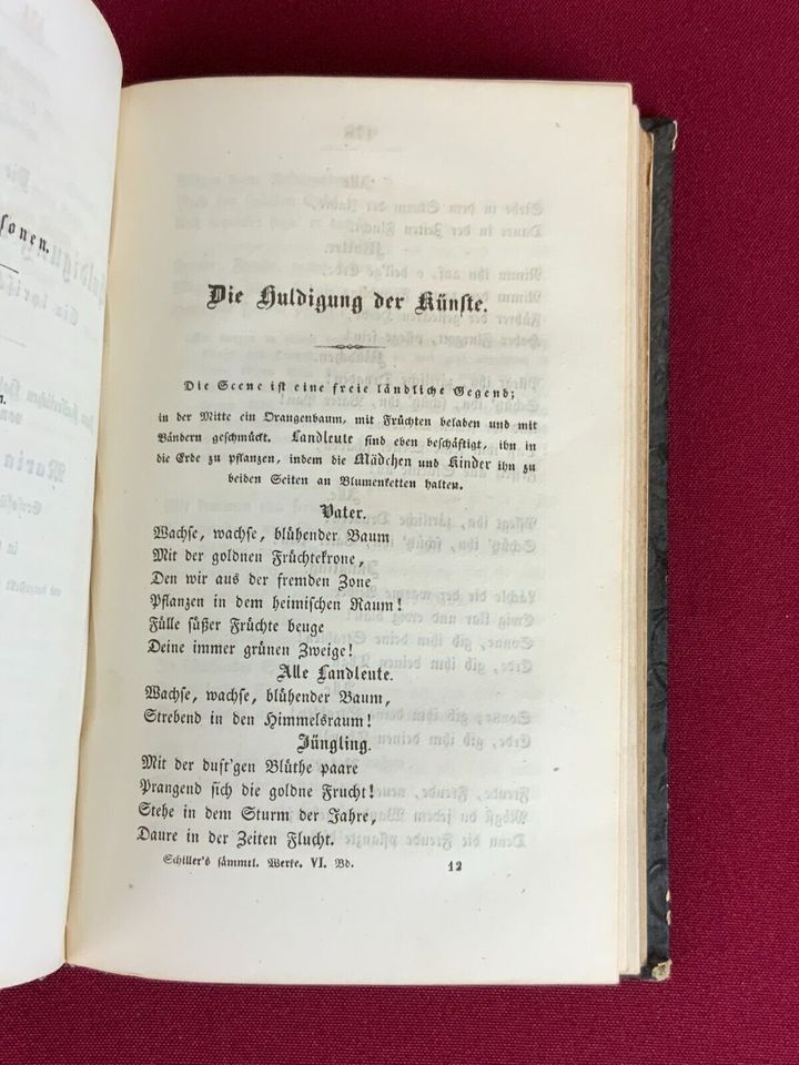 5x ANTIKES BUCH SCHILLER `S SÄMTLICHE WERKE AUS 1835 UND 1836 - Versand kostenlos - Wir sind für Sie da lokal in 86830 Schwabmünchen oder online ARTHOME24 in Schwabmünchen