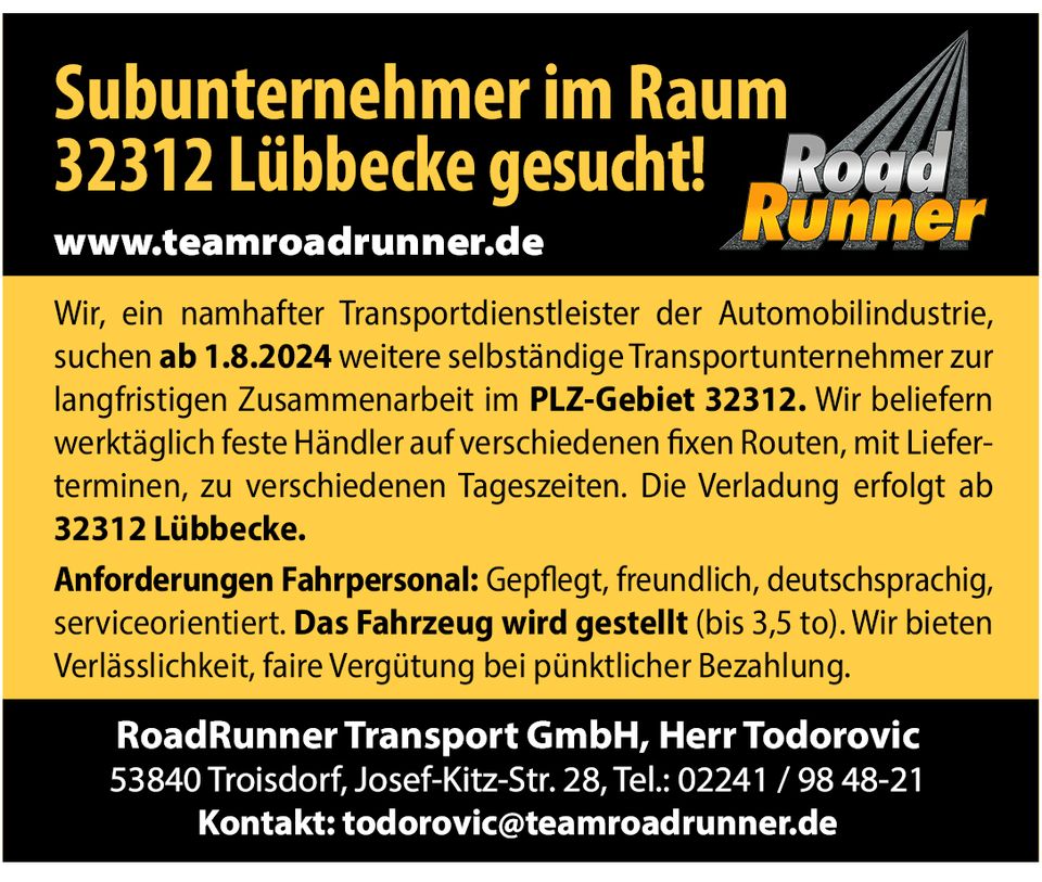 Subunternehmer im Raum 32312 Lübbecke gesucht! in Lübbecke 