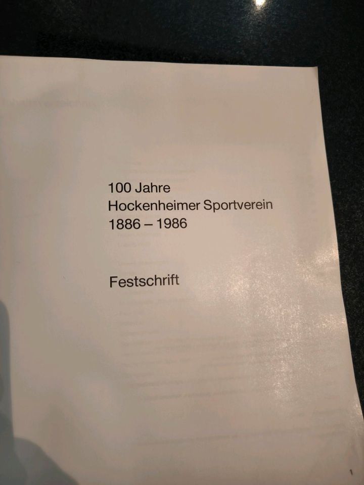 Hockenheimer Sportverein e.V. Festschrift 100 Jahre, 1886-1996 in Hockenheim