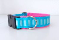 Hundehalsband Softshell Streifen aqua/pink Neu Handarbeit Hund Sachsen-Anhalt - Halle Vorschau