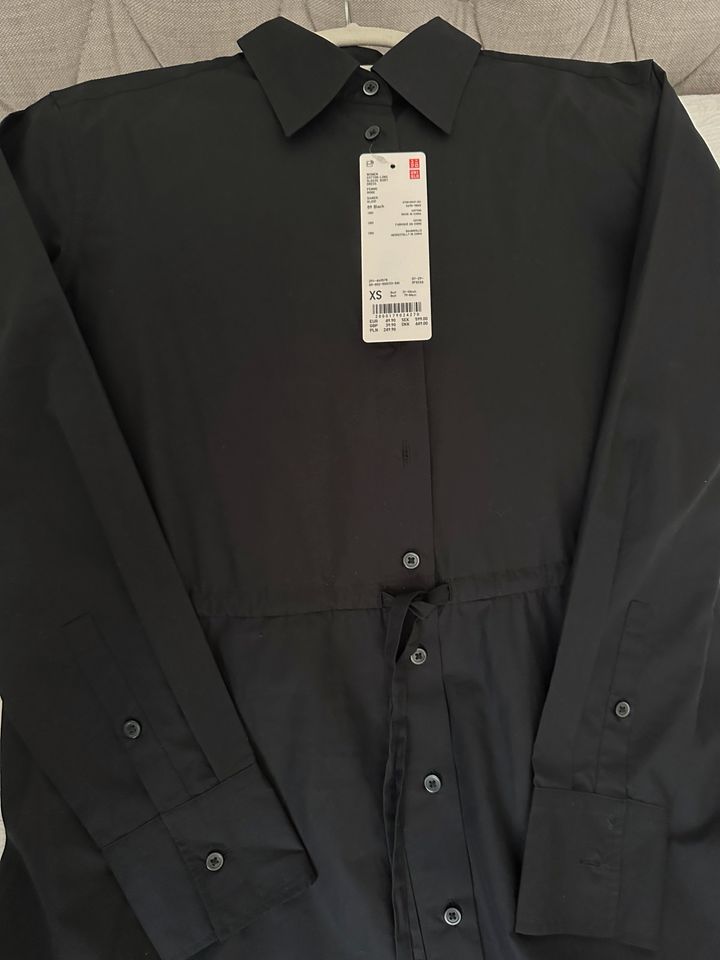 Neu mit Etikett! Uniqlo Hemdkleid Gr. XS/S schwarz Baumwolle in Berlin