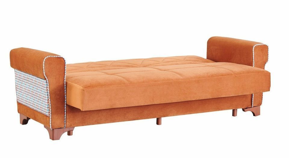 Orange Schlafsofa Bettsofa Stauraum Schlafcouch Multifunktion in Gelsenkirchen