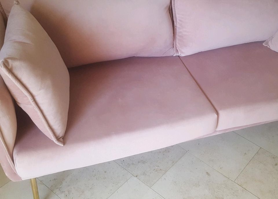 Westwing Sofa Couch Samt Altrosa- neuwertig - TOP in Scheyern