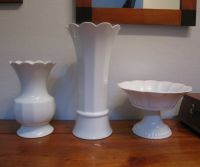 Porzellan Vasen, Schale auf Fuß, weiß, gestempelt, je Saarland - Völklingen Vorschau