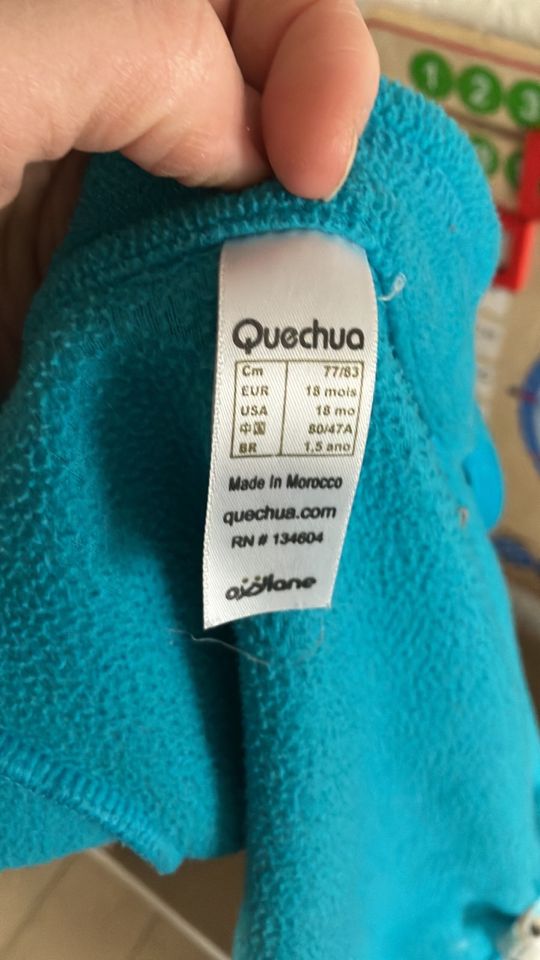 Fleecejacke fleece Türkis Quechua 74 80 Jacke in Olfen