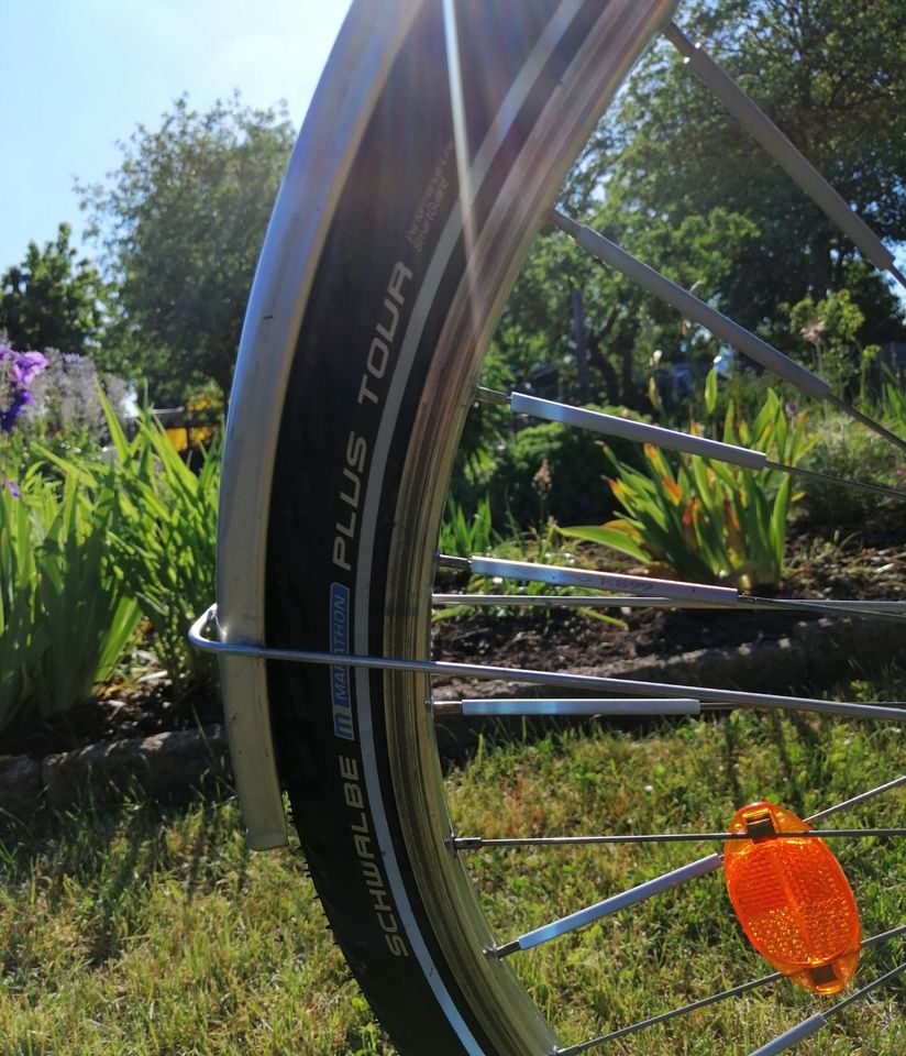 Damen Trekking-Fahrrad mit Bügelschloß & kleinem Fahrradcomputer in Chemnitz