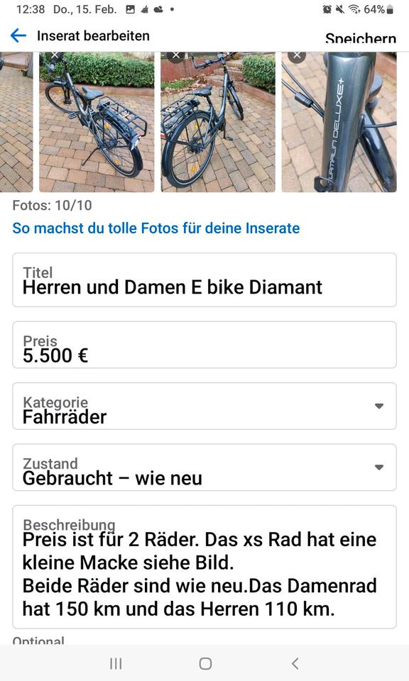 E-Bike 1x Herren, 1x Damen in Neunkirchen