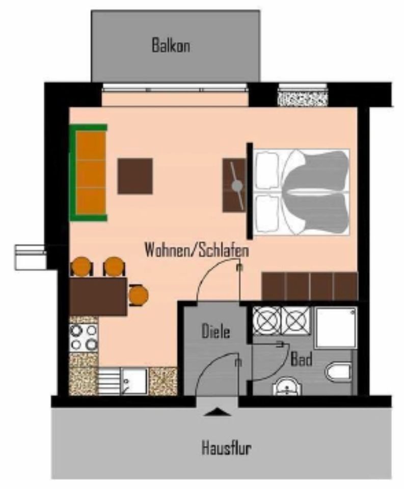 NEUBAU: 1 Zimmer Wohnung mit Einbauküche und Balkon in Oldenburg